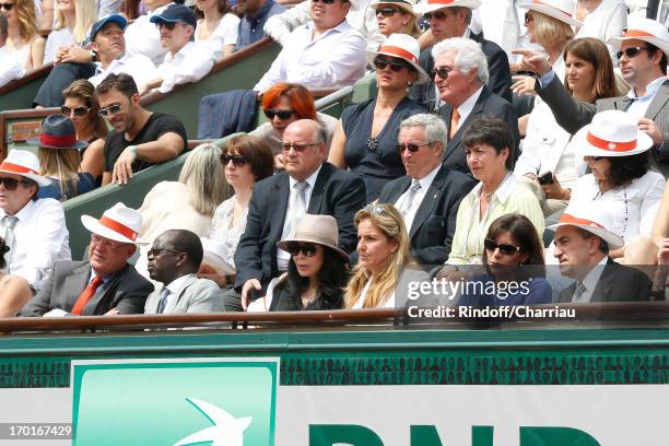 President of France Television Remy Pflimlin and his wife, President of the Confederation of African Tennis Diagna Ndiaye, French Minister Yamina...