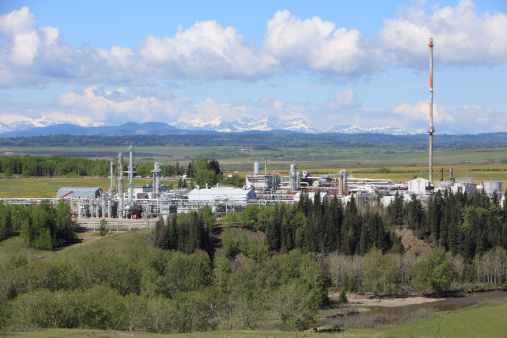 Gas Plant In A Gorgeous Spring Morning Landscape