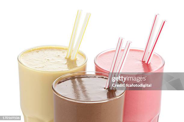 smoothie trio - milkshake bildbanksfoton och bilder