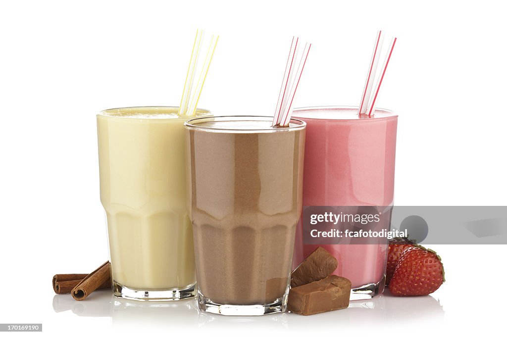 A cinnamon, chocolate, and strawberry smoothie