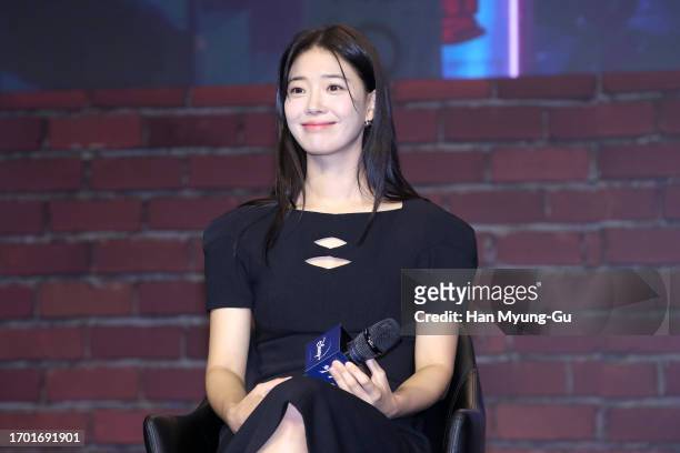 South Korean actress Im Se-Mi is seen at the Disney+ 'The Worst of Evil' press conference on September 26, 2023 in Seoul, South Korea.
