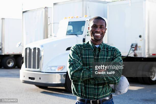 african american truck driver - african lorry stock pictures, royalty-free photos & images