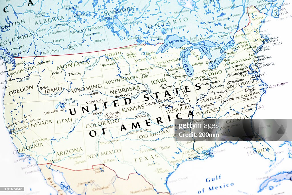 United States Of America USA Map