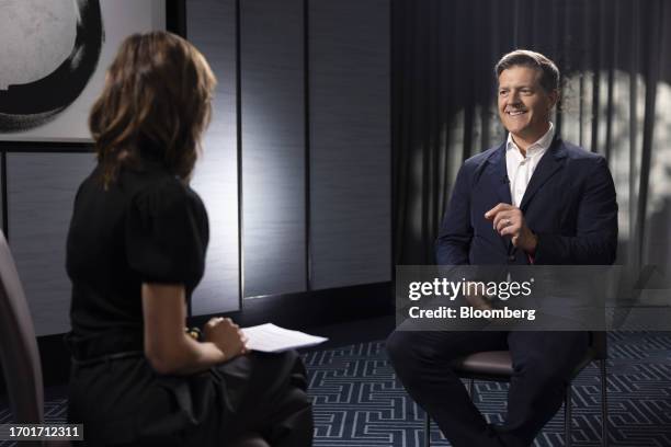 Roelof Botha, managing partner at Sequoia Capital, during a Bloomberg Television interview on the sidelines of the JPMorgan Tech Stars Leadership...