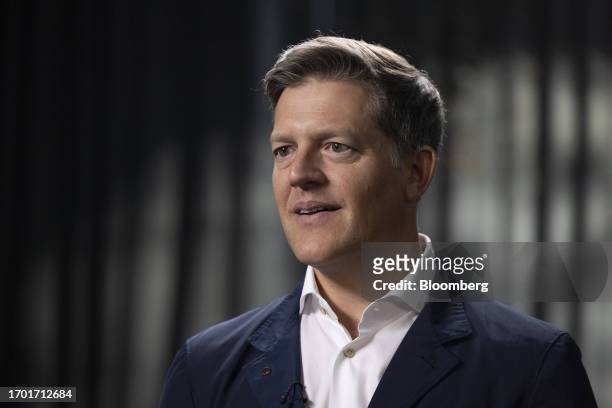 Roelof Botha, managing partner at Sequoia Capital, during a Bloomberg Television interview on the sidelines of the JPMorgan Tech Stars Leadership...