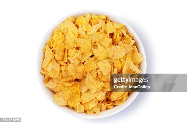 corn flakes (copos de maíz) - bol fotografías e imágenes de stock
