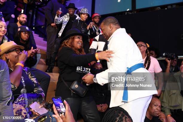 Mona Scott-Young and Busta Rhymes attend a celebration of Busta Rhymes music career on September 25, 2023 in New York City.