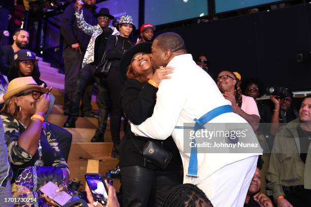 Mona Scott-Young and Busta Rhymes attend a celebration of Busta Rhymes music career on September 25, 2023 in New York City.