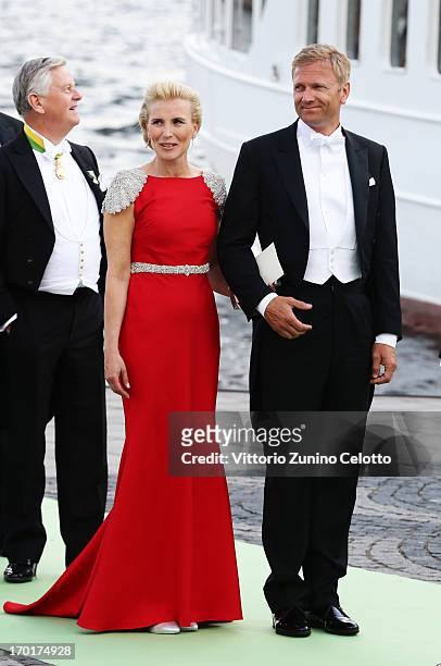Anna Westling Soderstrom and Mikael Soderstrom attend the wedding of Princess Madeleine of Sweden and Christopher O'Neill hosted by King Carl Gustaf...