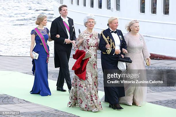 Hereditary Princess Kelly of Saxe-Coburg , Gotha Hereditary Prince Hubertus of Saxe-Coburg and Gotha and Marianne Bernadotte depart for the travel by...