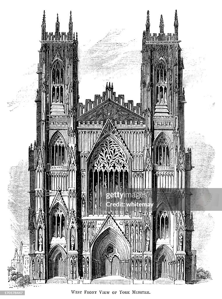 West Front of York Minster (Victorian woodcut)