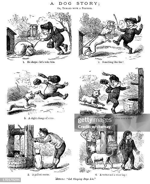 let sleeping dogs lie - teasing stock illustrations