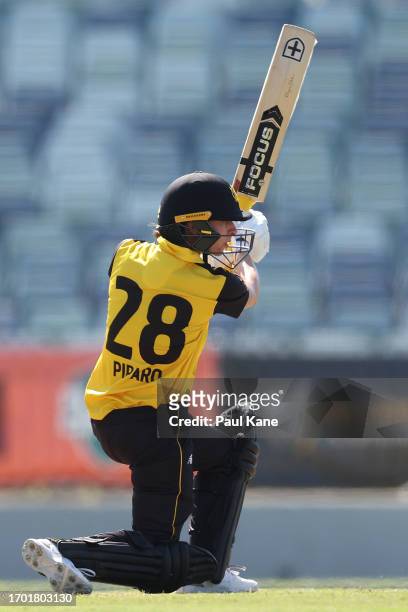 Chloe Piparo of Western Australia watches the ball to the boundary during the WNCL match between Western Australia and Victoria at the WACA, on...