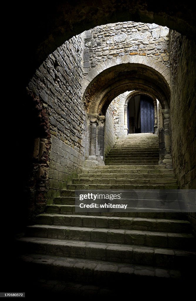 Medieval staircase and door arches