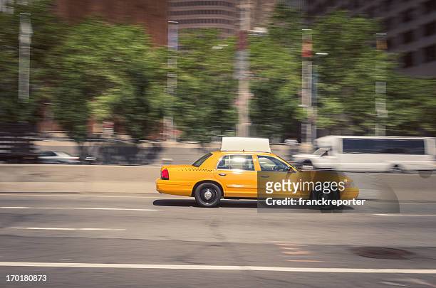 taxi on new york city - taxi stock pictures, royalty-free photos & images