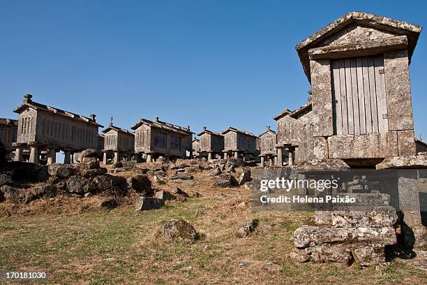 lindoso hórreos - viana do castelo district stockfoto's en -beelden