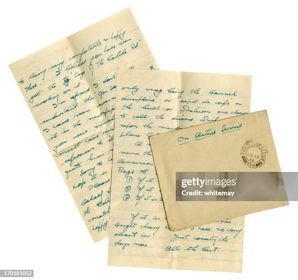 british serviceman's letter from germany, 1946 - post grunge stock pictures, royalty-free photos & images