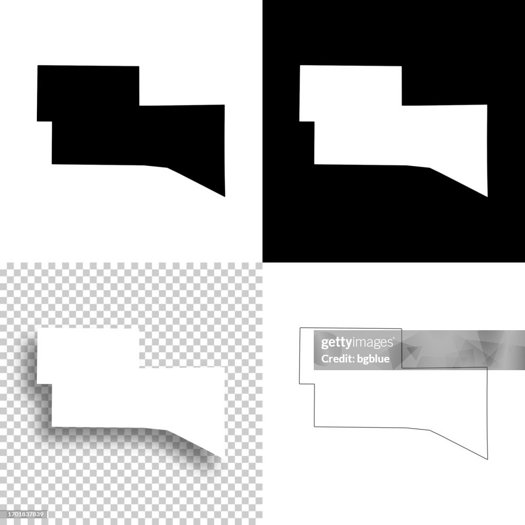 Kerr County, Texas. Maps for design. Blank, white and black backgrounds