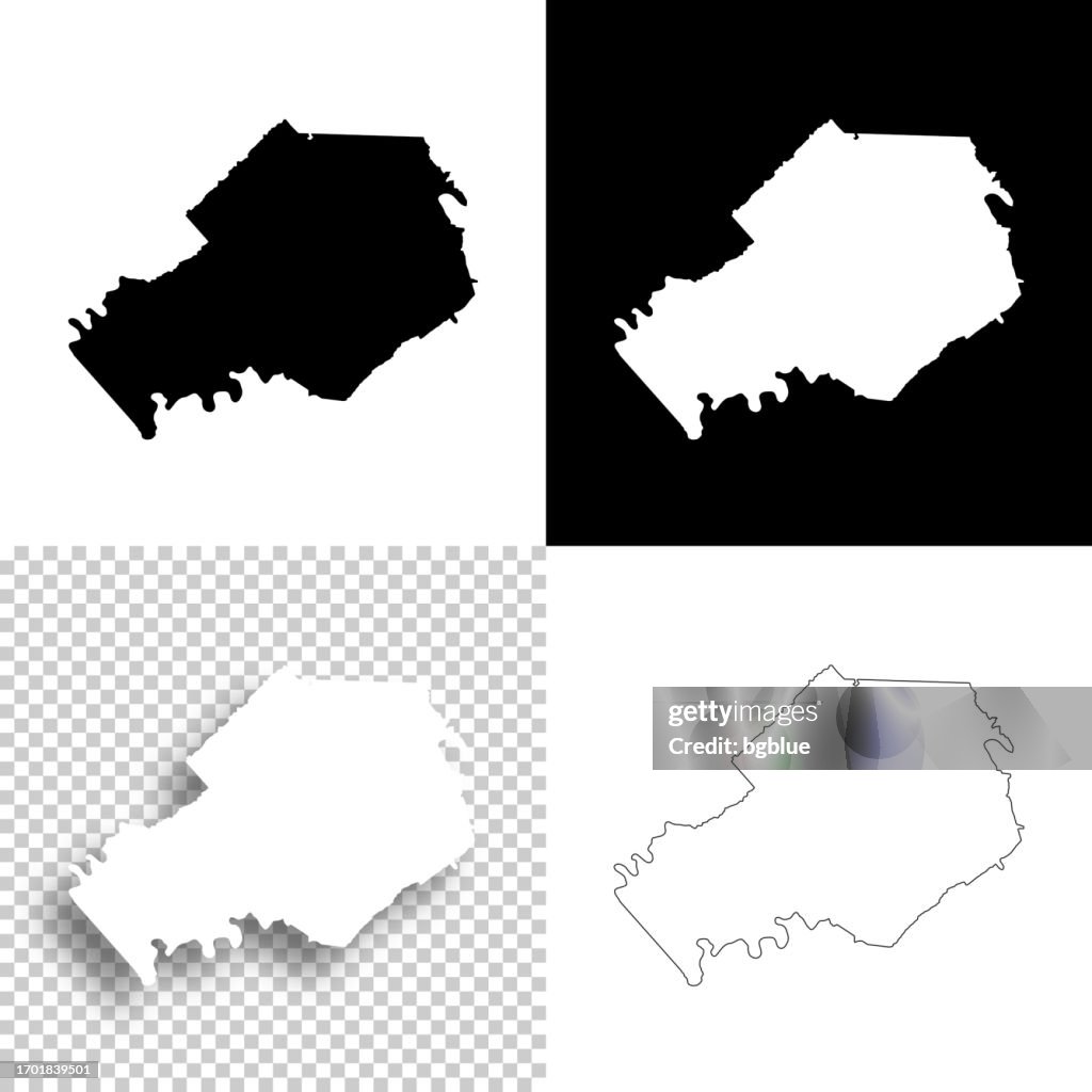 Knox County, Tennessee. Maps for design. Blank, white and black backgrounds