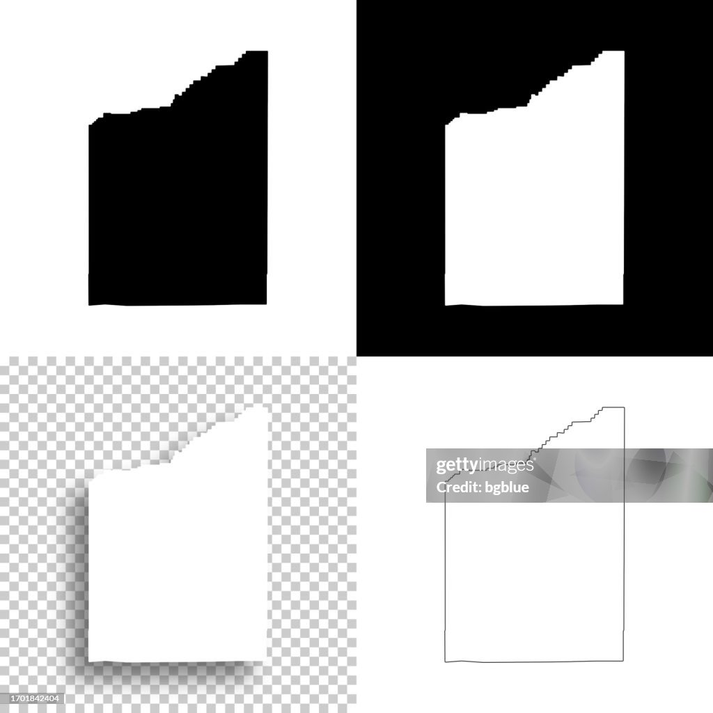 Jackson County, Oregon. Karten für das Design. Leere, weiße und schwarze Hintergründe