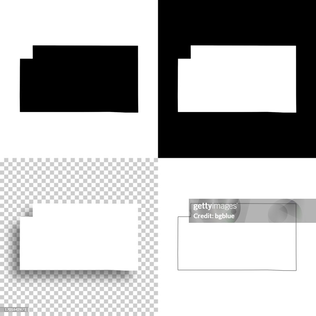 Marathon County, Wisconsin. Maps for design. Blank, white and black backgrounds