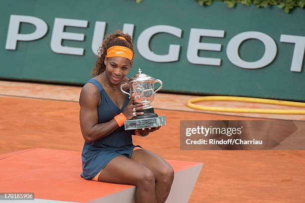 Serena Williams wins the French open 2013 at Roland Garros on June 8, 2013 in Paris, France.