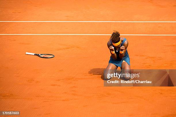 Serena Williams wins the French open 2013 at Roland Garros on June 8, 2013 in Paris, France.