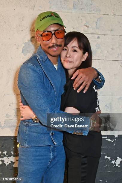 Pharrell Williams and Creative Director of Sacai Chitose Abe attend the Sacai Womenswear Spring/Summer 2024 show on October 2, 2023 in Paris, France.