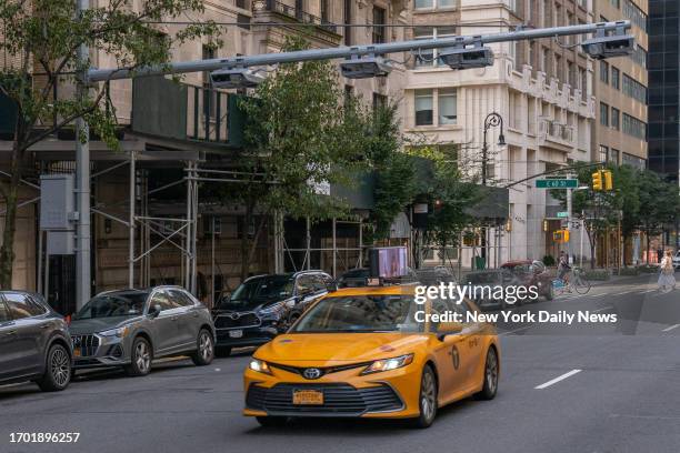 October 1: Congestion Pricing Toll Readers are seen here installed on both the southbound and northbound lanes of Park Avenue between East 60th...