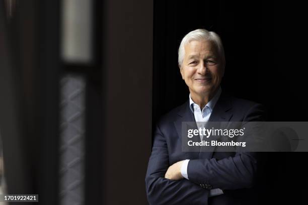 Jamie Dimon, chief executive officer of JPMorgan Chase & Co., following a Bloomberg Television interview on the sidelines of the JPMorgan Tech Stars...