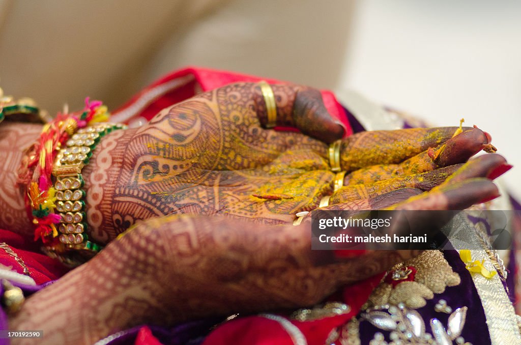 Ritual at Hindu wedding, India