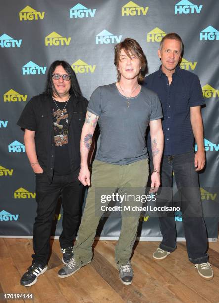 Robby Takac, Mike Malinin and John Rzenik of the Goo Goo Dolls attend HGTV'S The Lodge At CMA Music Fest - Day 3 on June 8, 2013 in Nashville,...