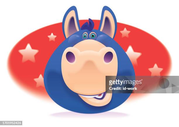 funny donkey head icon - bay horse stock illustrations