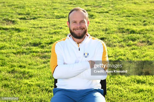 Tyrrell Hatton of Team Europe poses during the European Team Portraits at the 2023 Ryder Cup at Marco Simone Golf Club on September 26, 2023 in Rome,...