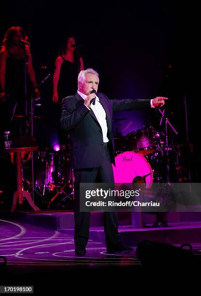 Singer Michel Sardou in concert at L'Olympia on June 7, 2013 in Paris, France.