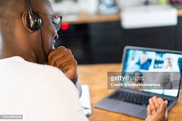 business team in video conference. - epidemic sound stock pictures, royalty-free photos & images