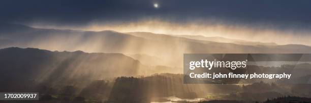 elterwater snow storm at sunrise . lake district national park. uk. - lingmoor fell stock pictures, royalty-free photos & images