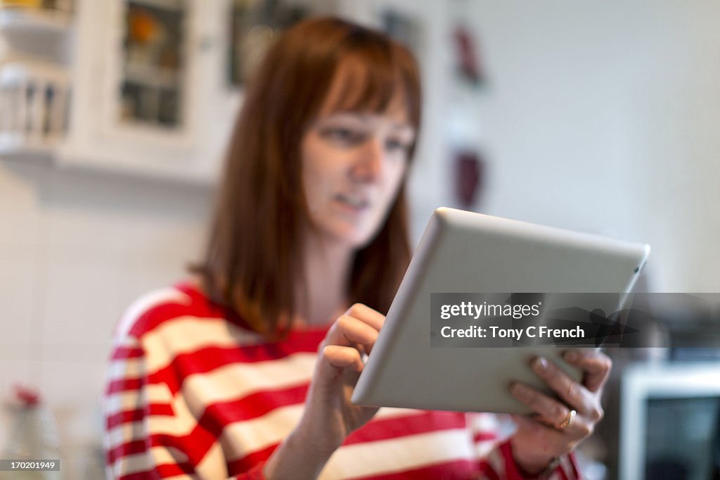 Girl using a tablet computer