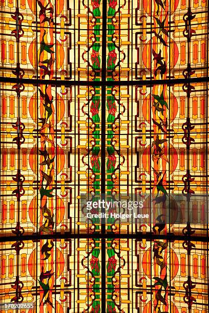 stained glass ceiling in hotel raquel - havana pattern stock pictures, royalty-free photos & images