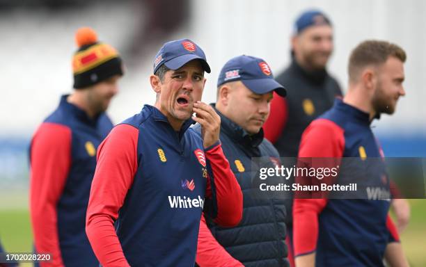Sir Alastair Cook of Essex before the LV= Insurance County Championship Division 1 match between Northamptonshire and Essex at The County Ground on...