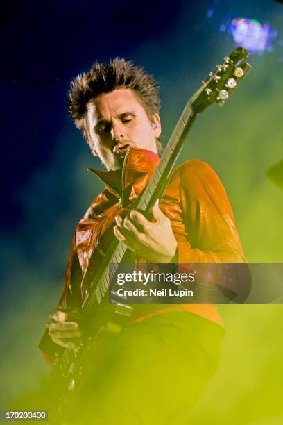 Matthew Bellamy of Muse performs special gig following the World Premiere of "World War Z" at Horse Guards Parade on June 2, 2013 in London, England.