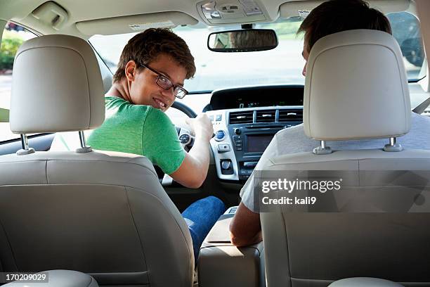 teenager learning to drive - driver's seat stock pictures, royalty-free photos & images