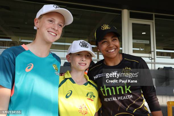 Alana King of Western Australia poses for photos following the WNCL match between Western Australia and Victoria at the WACA, on September 26 in...