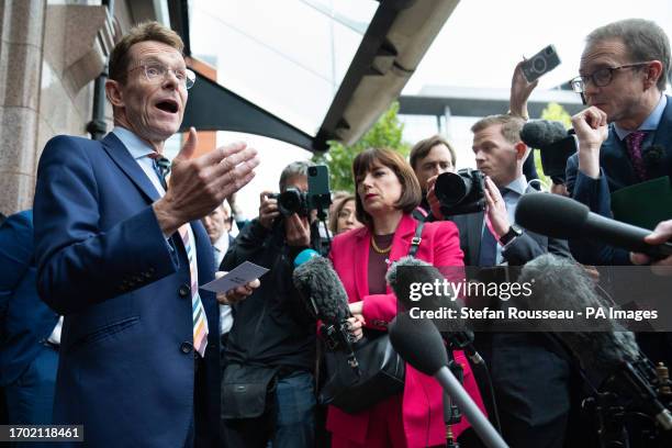 Mayor of the West Midlands Andy Street speaks to the media about HS2 during the Conservative Party annual conference at the Manchester Central...