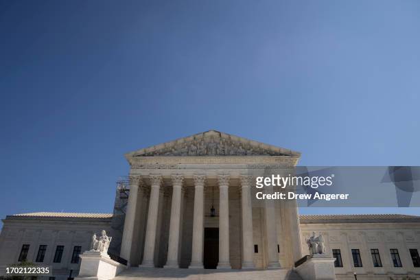 View of the U.S. Supreme Court October 2, 2023 in Washington, DC. The U.S. Supreme Court formally opens a new term today.