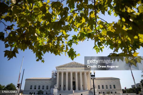 View of the U.S. Supreme Court October 2, 2023 in Washington, DC. The U.S. Supreme Court formally opens a new term today.