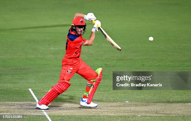 Nathan McSweeney of South Australia plays a shot during the Marsh One Day Cup match between South Australia and Western Australia at Allan Border...