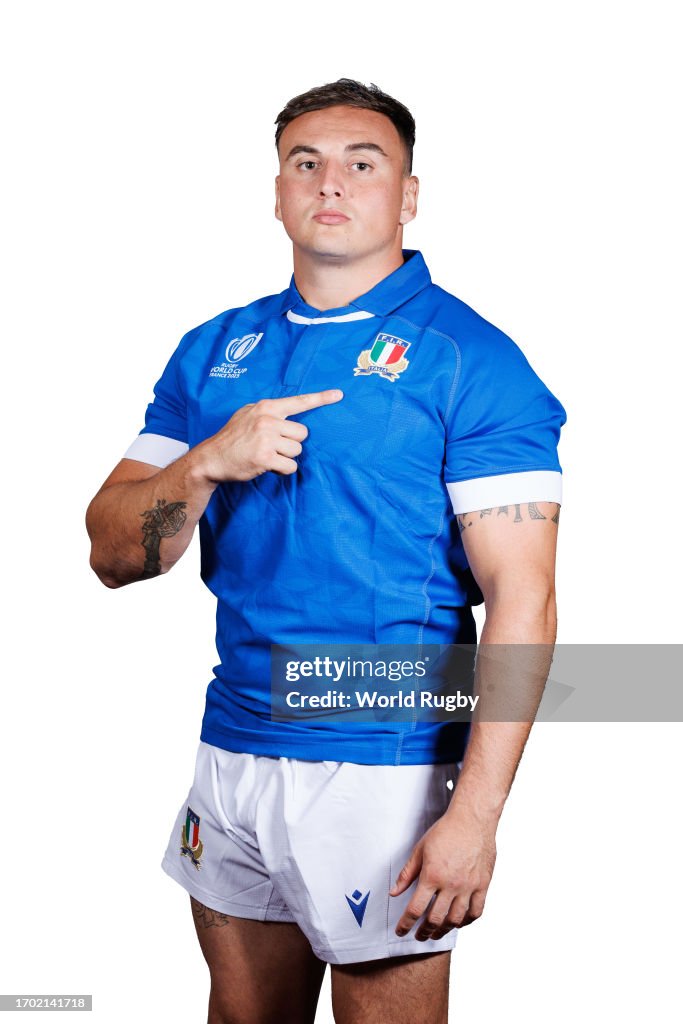 Marco Rugby . Marco Manfredi of Italy poses for a portrait during the Italy Rugby ...