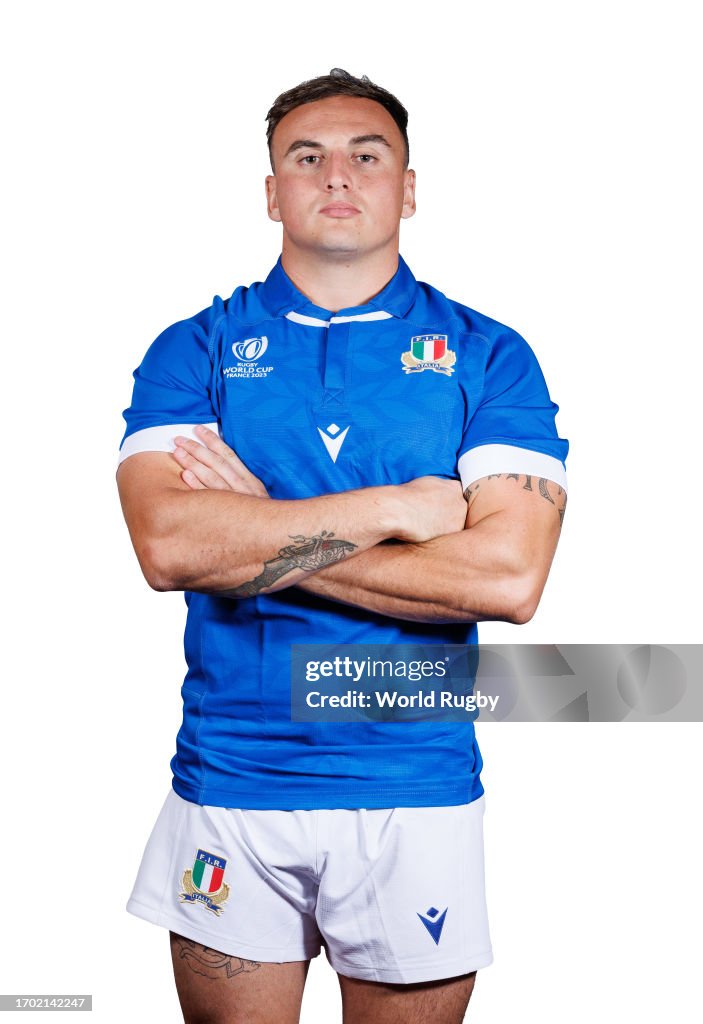 Marco Rivaro Rugby . Marco Manfredi of Italy poses for a portrait during the Italy Rugby ...