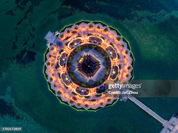 top view of chongyuan temple in suzhou, china - asia landscape stock pictures, royalty-free photos & images